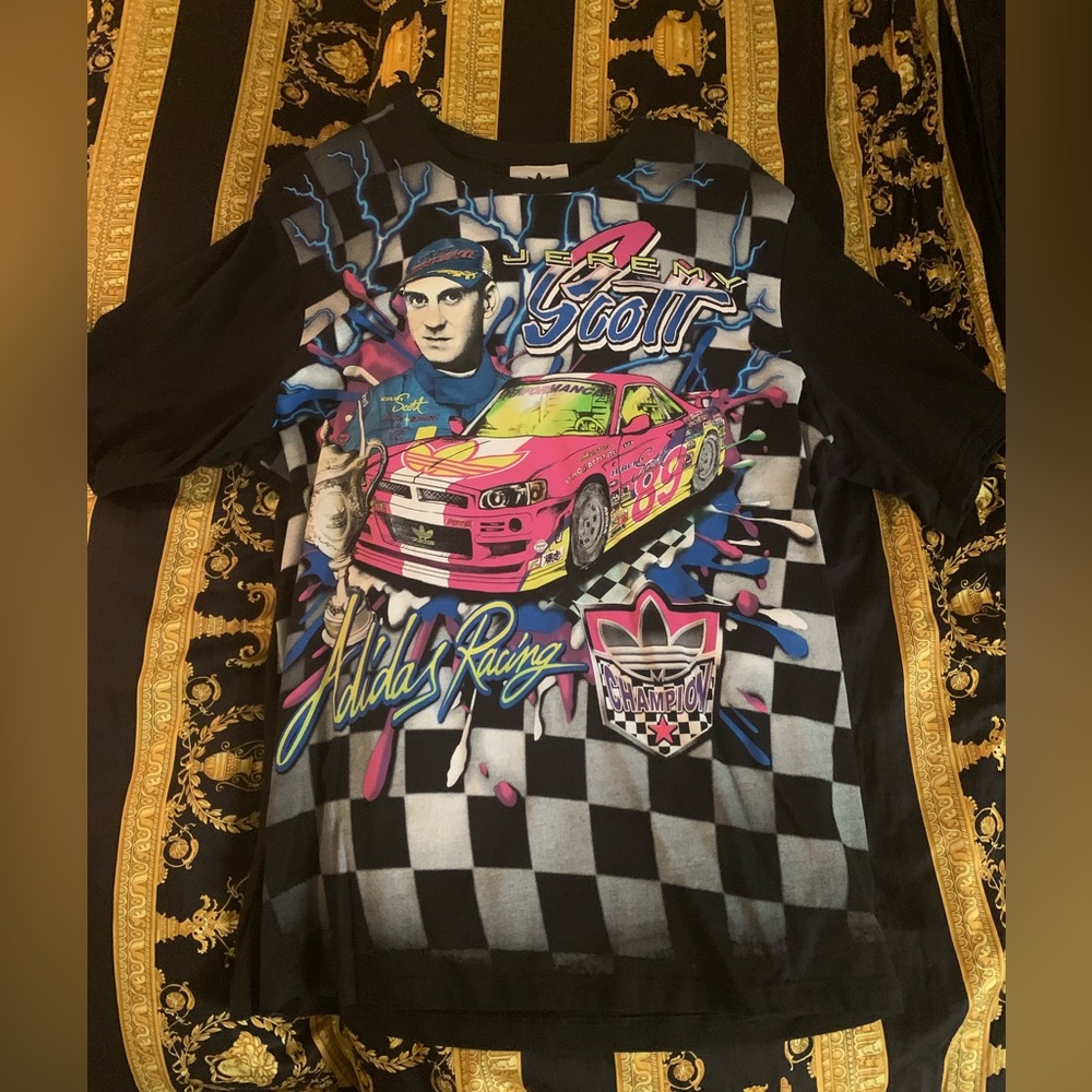 JEREMY SCOTT X ADIDAS RALLY SHIRT (UNISEX SIXZE S) (LIKE NEW-WORN ONCE)